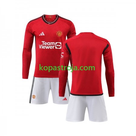 Billiga Fotbollströjor Manchester United Barn Hemma tröja 2023/24 Långärmad